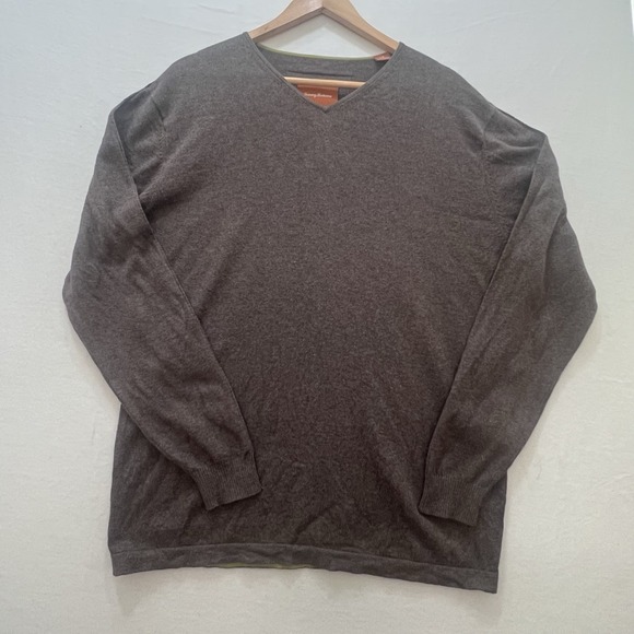 Tommy Bahama Sample Tag Dark Gray Brown Pullover Sweater Sz Large‎ Long Sleeve - Picture 2 of 13